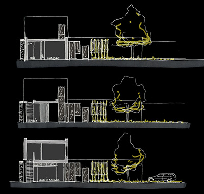 Les plans de maisons mitoyennes une conception avec des dessins DWG